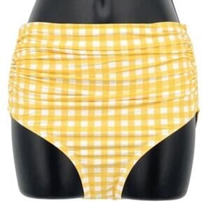 Bikini Bottom Classic High Waisted in Yellow Gingham Size X-Small